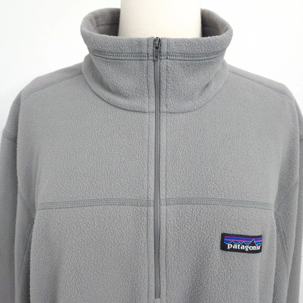 Patagonia Gray Fleece Micro D 1/4 Zip Pullover Sweater- Men's XL - Picture 4 of 7
